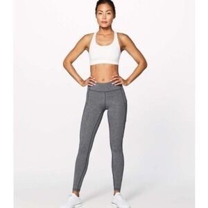 Lululemon Women's Speed Up Tights 28" Heathered Black Leggings Size 4 EUC